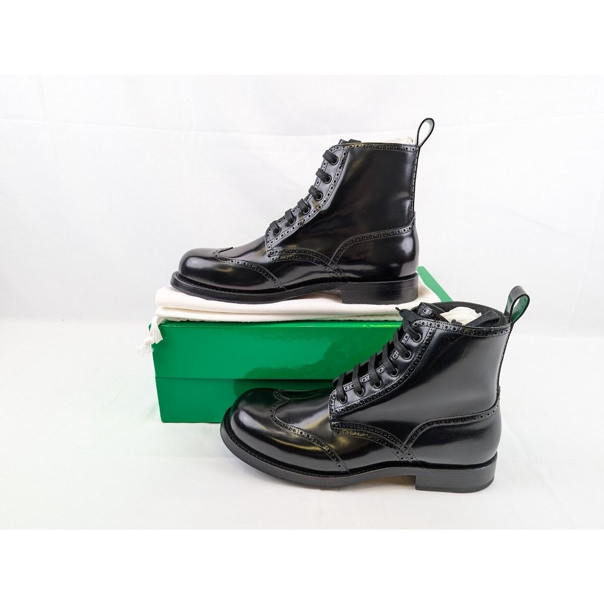 Bottega Veneta o1rshd1 Q:2 / Gloss Vinyl Wardrobe Ankle Boots in Black Size US 11 / EU 44 - 17 Thumbnail