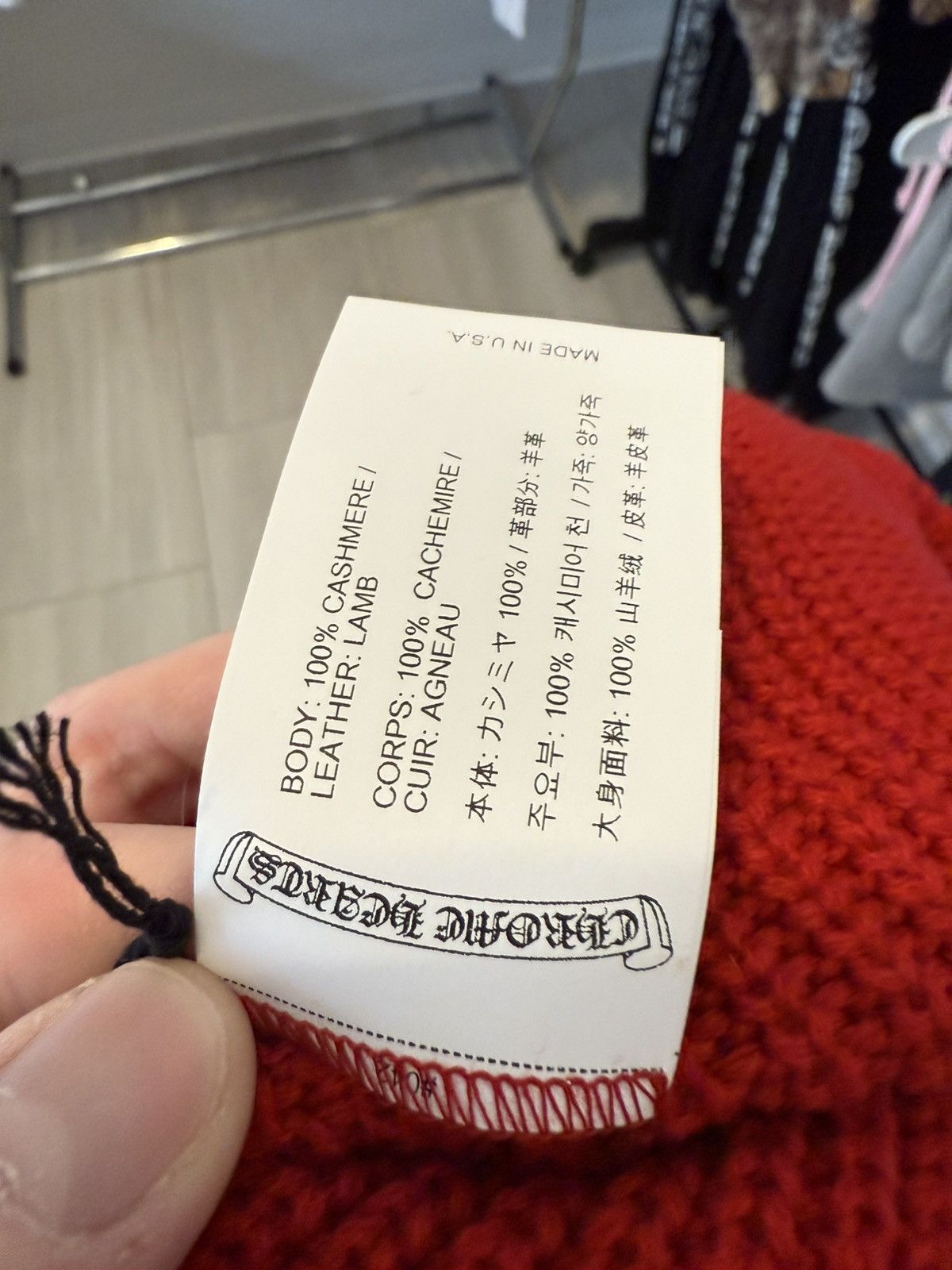 Chrome Hearts Chrome Hearts “Sludge” Triple Cross Red Beanie Size ONE SIZE - 3 Thumbnail