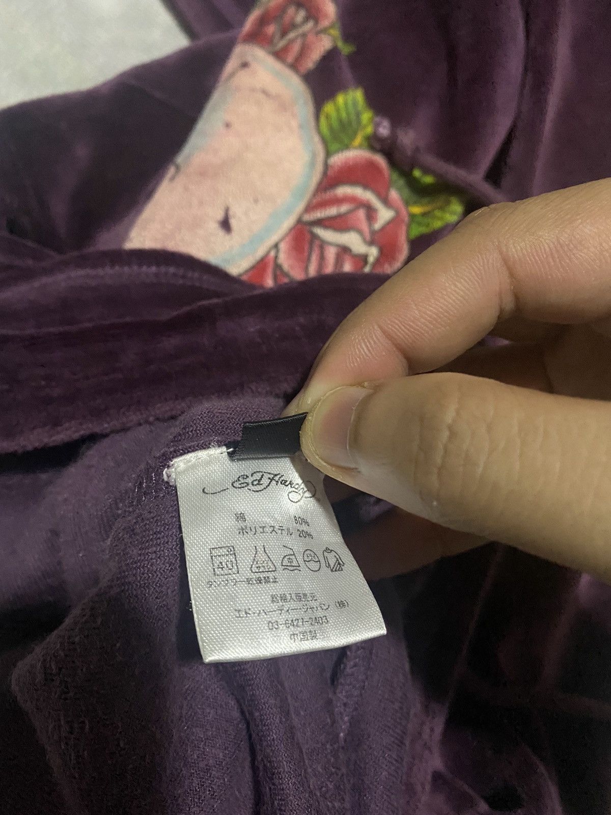 Ed Hardy × Velvet 00’s Velvet Ed Hardy Diamenté Full Velour Sweatpant Size US 31 - 7 Thumbnail