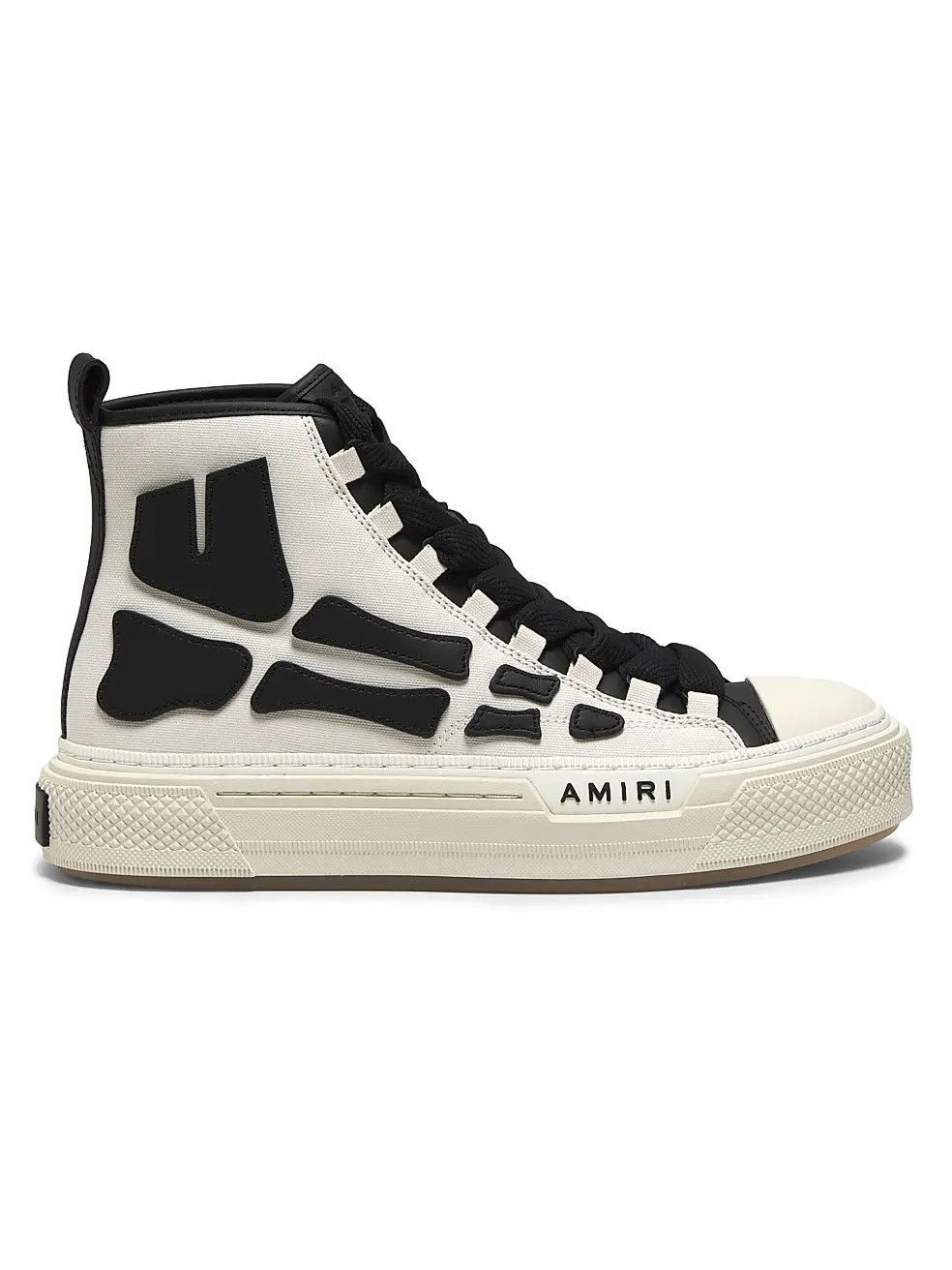 Amiri os11x0326 Skel Court High-Top Sneakers in Black/White Size US 10 / EU 43 - 1 Thumbnail