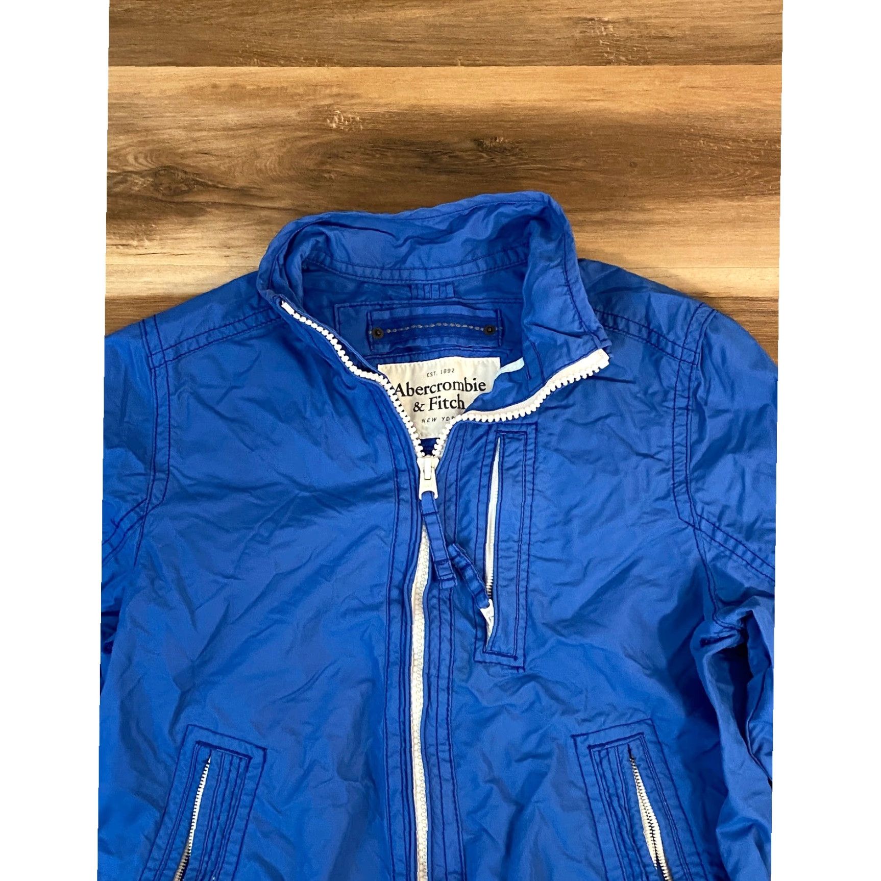 Abercrombie & Fitch Abercrombie Fitch Jacket Mens XL Blue Lightweight Windbreaker ZIP Stand-Up Collar Zipper Pockets Size US XL / EU 56 / 4 - 2 Thumbnail