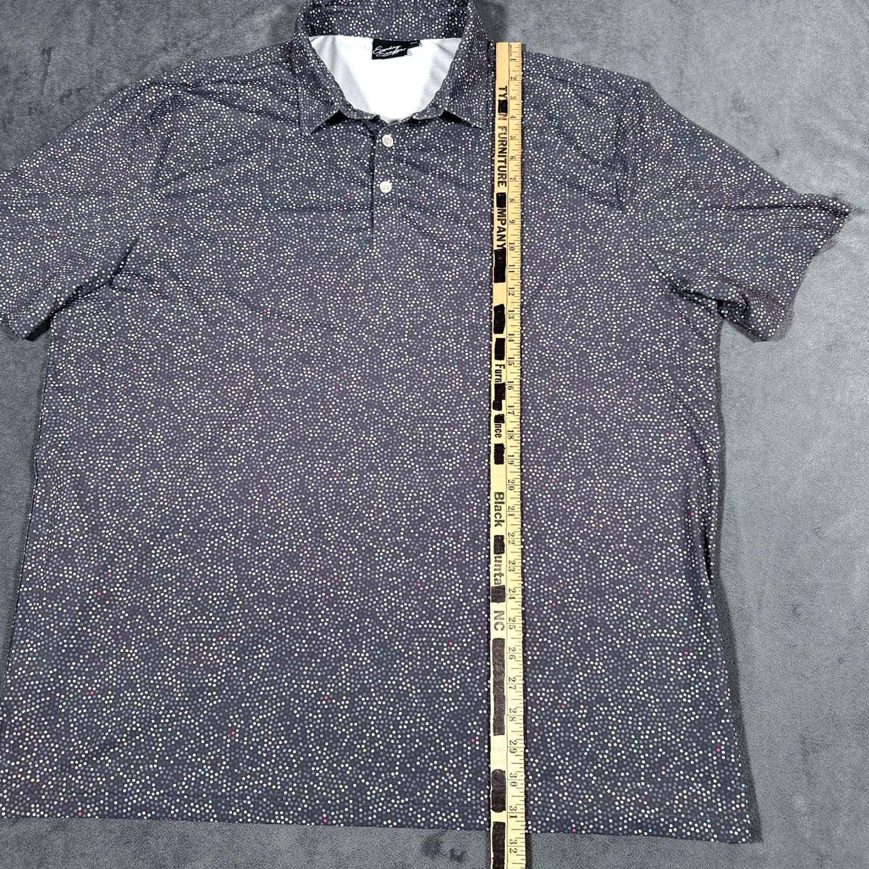 Vintage Sunday Swagger Polo Shirt Mens 2XL Gray Confetti Dot Performance Golf Stretch Size US XXL / EU 58 / 5 - 5 Thumbnail