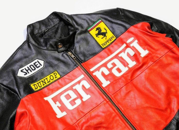 Vintage 🔥💵 FERRARI RACING LEATHER JACKET Size US M / EU 48-50 / 2 - 2 Thumbnail