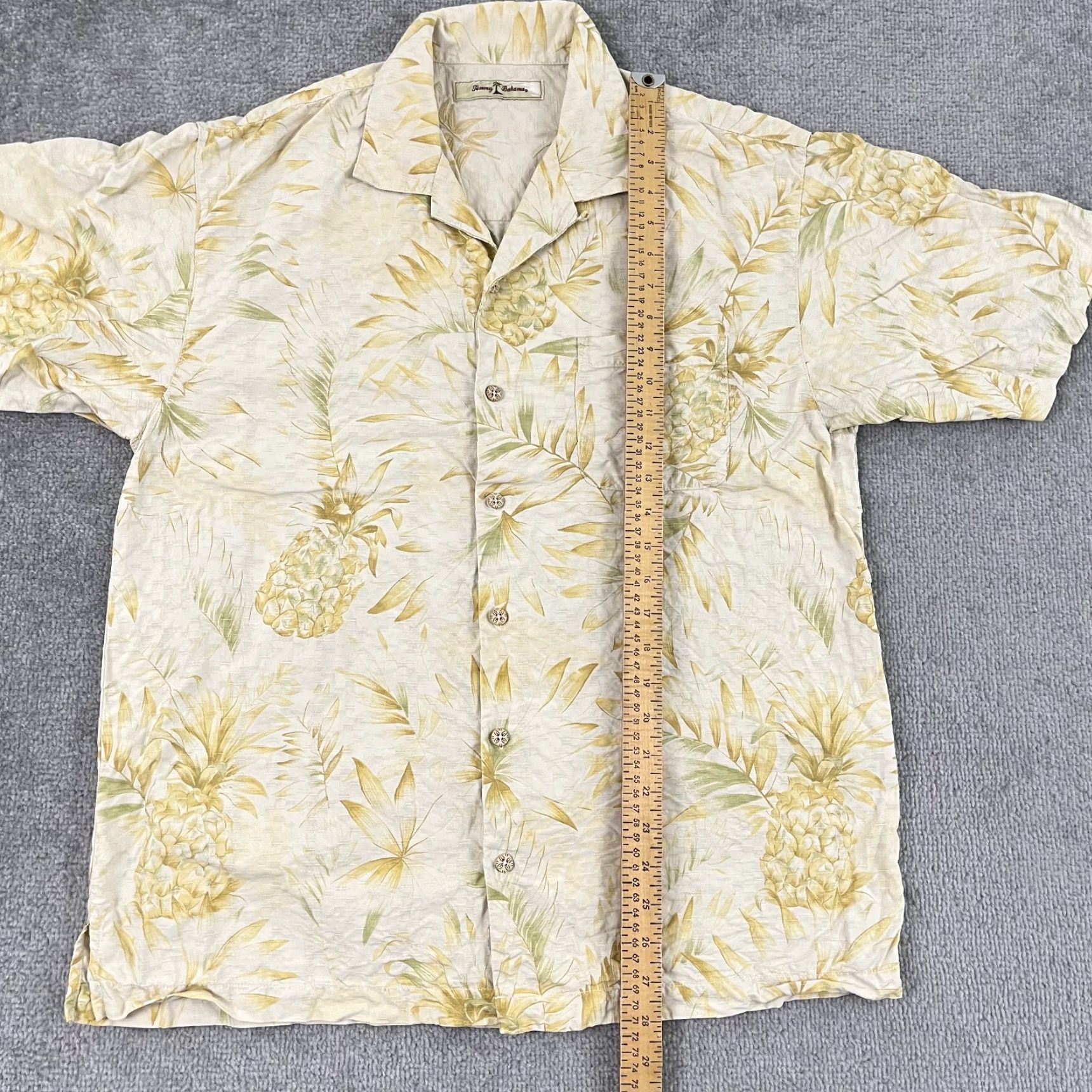 Tommy Bahama Tommy Bahama Shirt Mens Medium Yellow Silk Button Up Pineapple Hawaiian Resort Size US M / EU 48-50 / 2 - 5 Thumbnail