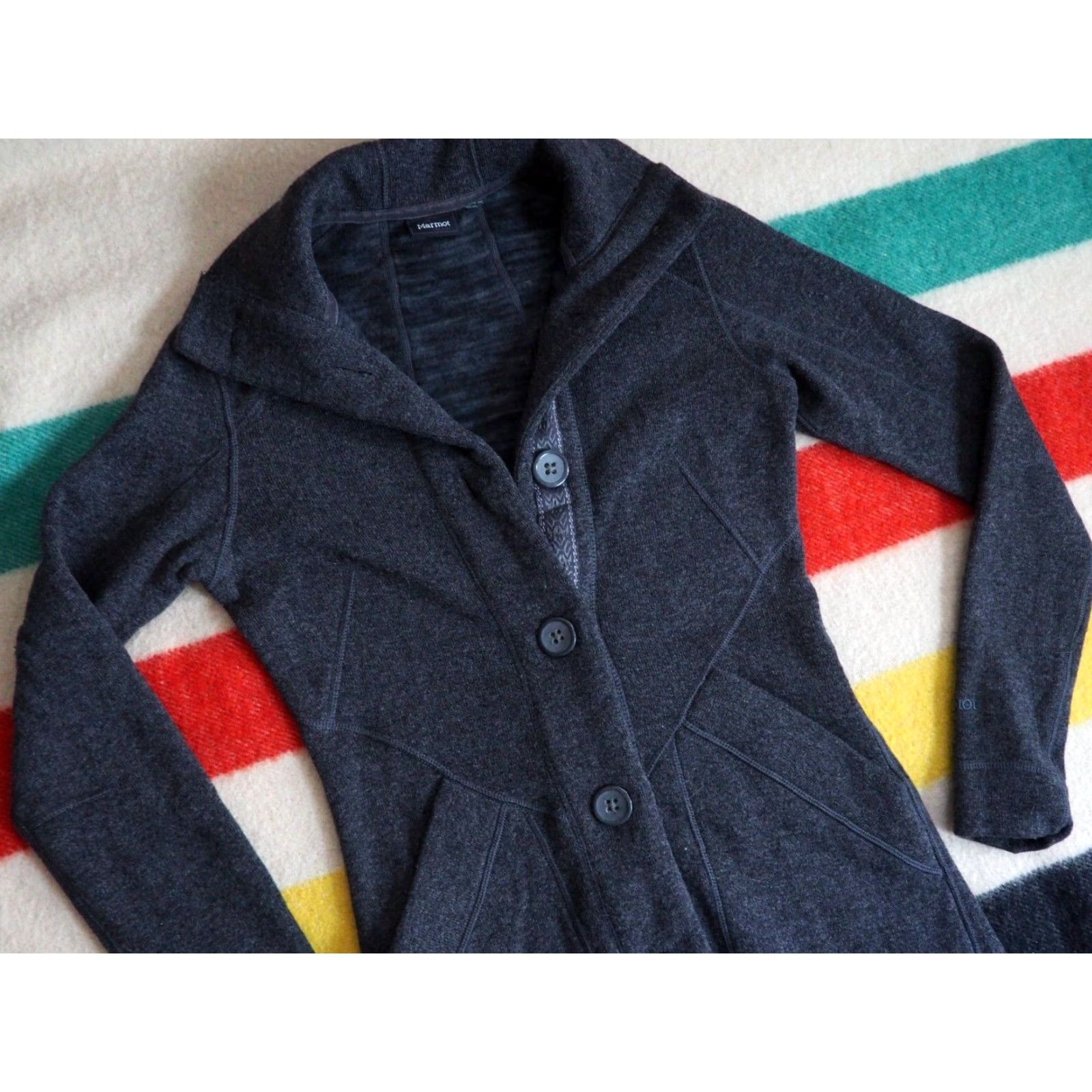 Marmot MARMOT Womens Coat Long Wool Button Outdoor Lodge Casual XS Slate Gray 100% Wool EUC Overcoat Winter Fall Spring Slim Regular Mens Womens Girls? Size XS / US 0-2 / IT 36-38 - 2 Thumbnail