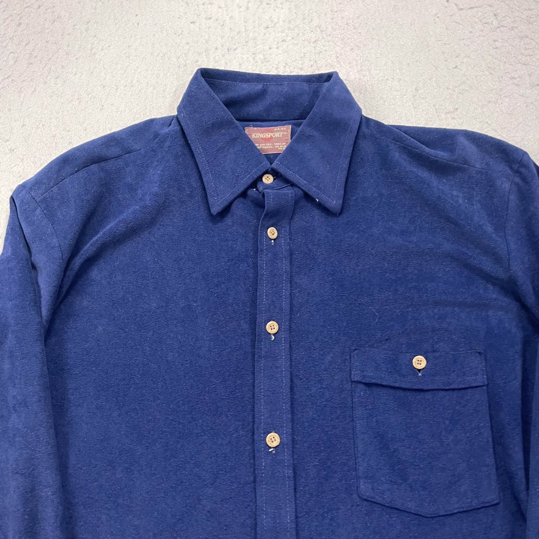 Vintage VINTAGE Kingsport Shirt Mens L Blue Knit Arnel Nylon Button 70s Size US L / EU 52-54 / 3 - 2 Thumbnail