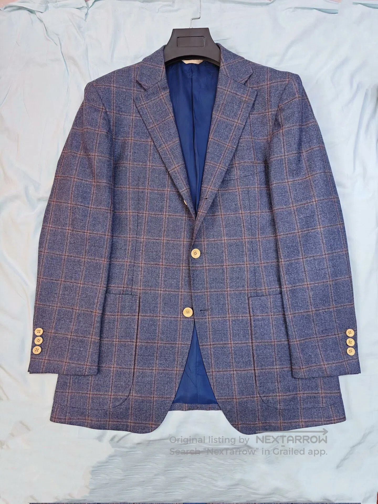 Japanese Brand Italian Wool Blazer with Check Pattern. Size US M / EU 48-50 / 2 - 5 Thumbnail