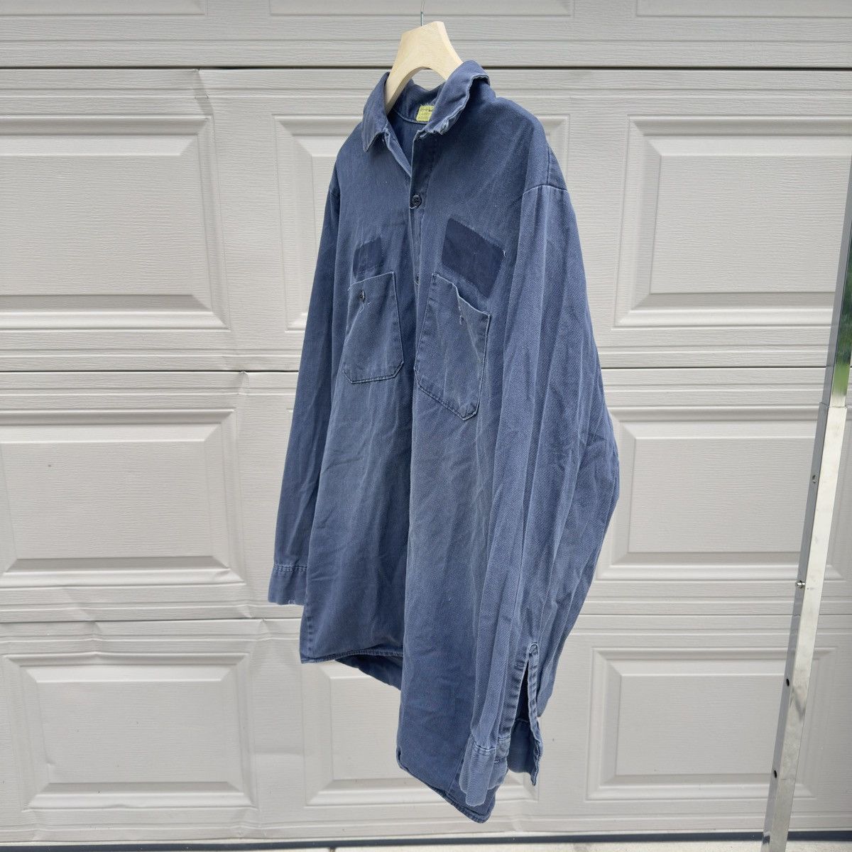 Vintage Sun Faded Thrashed Distressed Work Shirt ERD Grunge Chrome Size US L / EU 52-54 / 3 - 9 Thumbnail