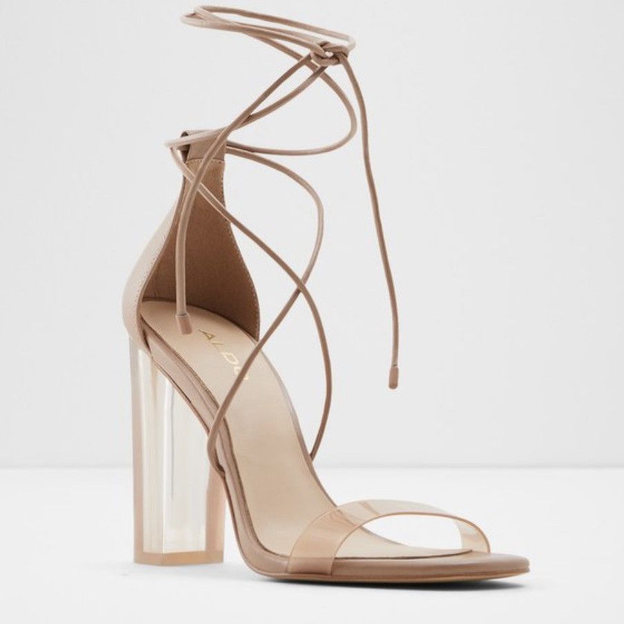 Aldo Aldo Onardonia ankle tie lucite heel sandals Size US 11 / IT 41 - 1 Thumbnail