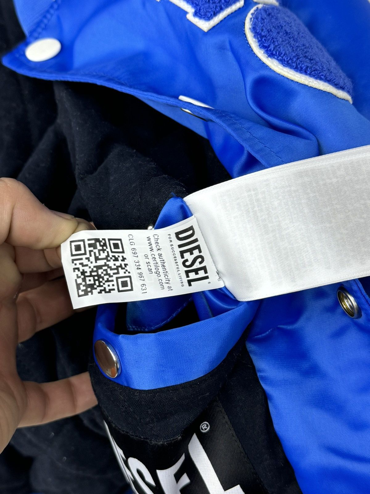 Diesel DIESEL Only The Brave Satin Blue Bomber Jacket Size US S / EU 44-46 / 1 - 8 Thumbnail