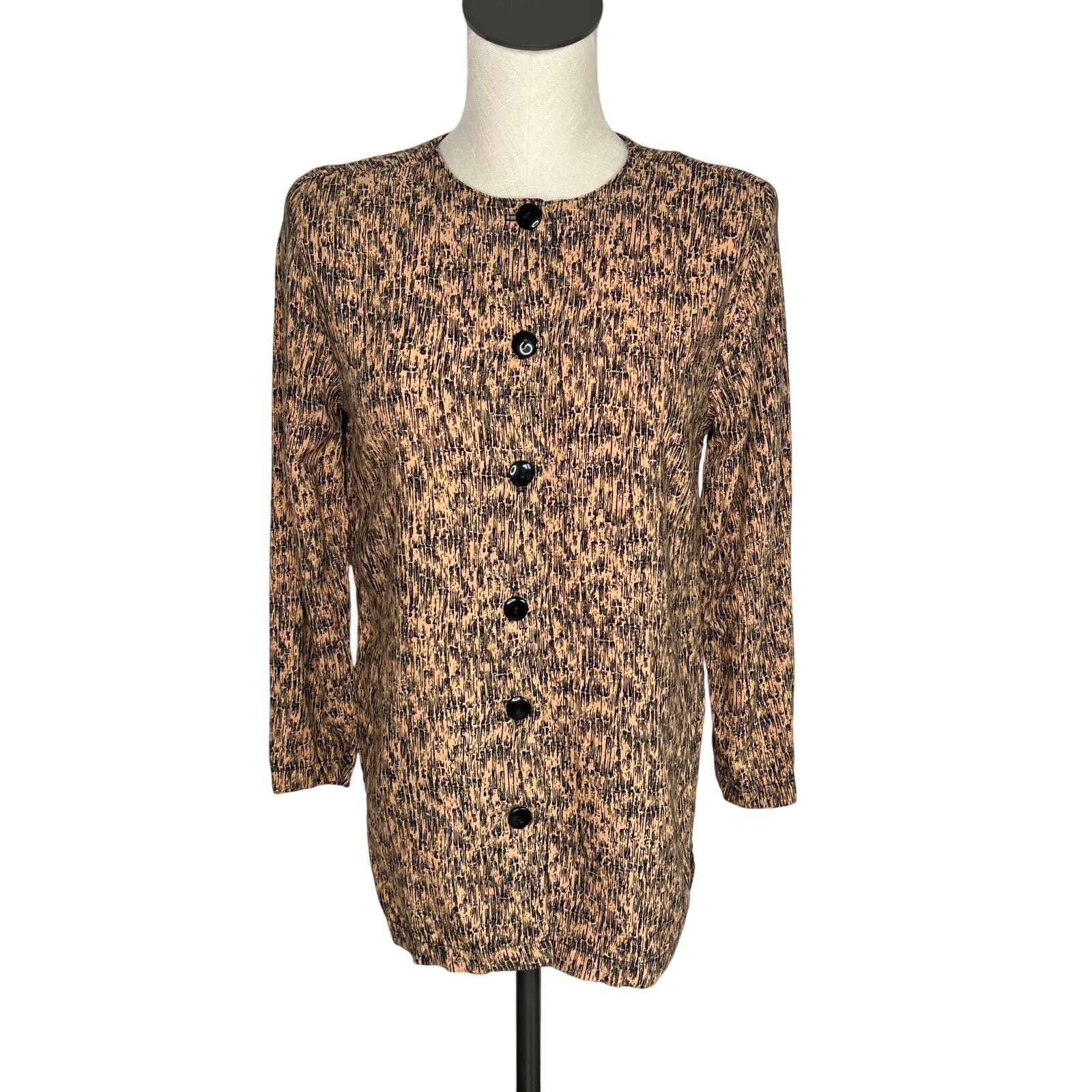Other Vintage 80's Jaclyn Smith tan/black long sleeve tunic Size 6 Size S / US 4 / IT 40 - 1 Thumbnail