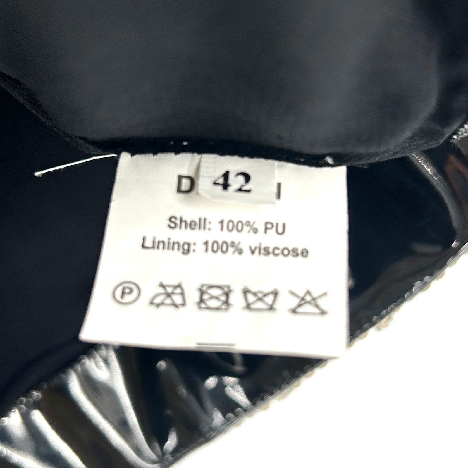 Other DES PHEMMES Black Vinyl Crystal Embellished Micro Mini Skirt Size 28" / US 6 / IT 42 - 6 Thumbnail