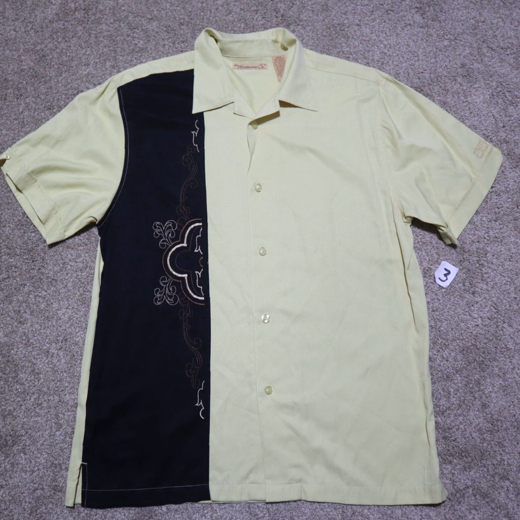 Vintage Havanera Shirt Men Medium Linen Rayon Blend Hawaiian Yellow Short Sleeve Button-Up Size US M / EU 48-50 / 2 - 2 Thumbnail
