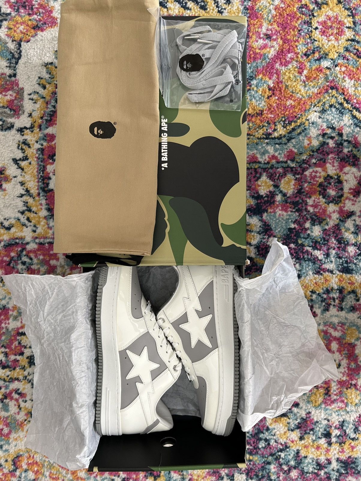 Bape A Bathing Ape Bape sta Low #6 Gray - 1K30191328 - US11 Size US 11 / EU 44 - 6 Thumbnail