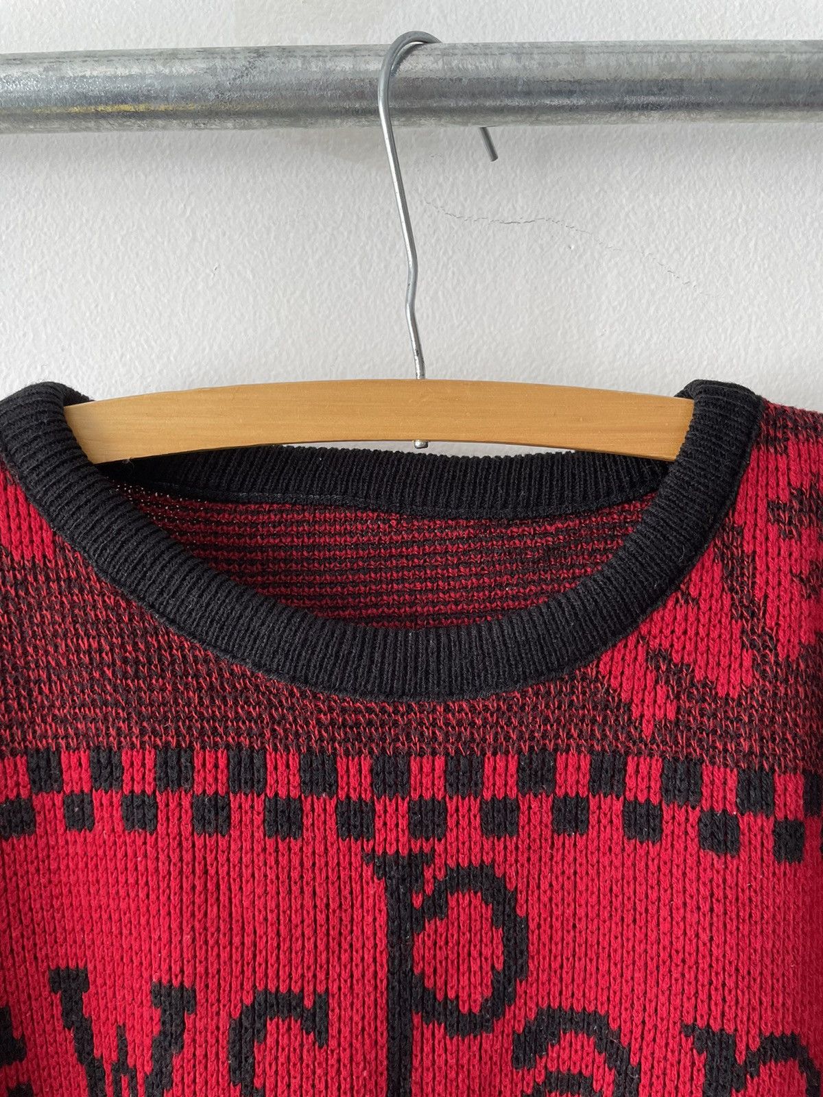 Vintage Vintage 80s 90s Fashion Newspaper Knit Sweater Size US M / EU 48-50 / 2 - 2 Thumbnail