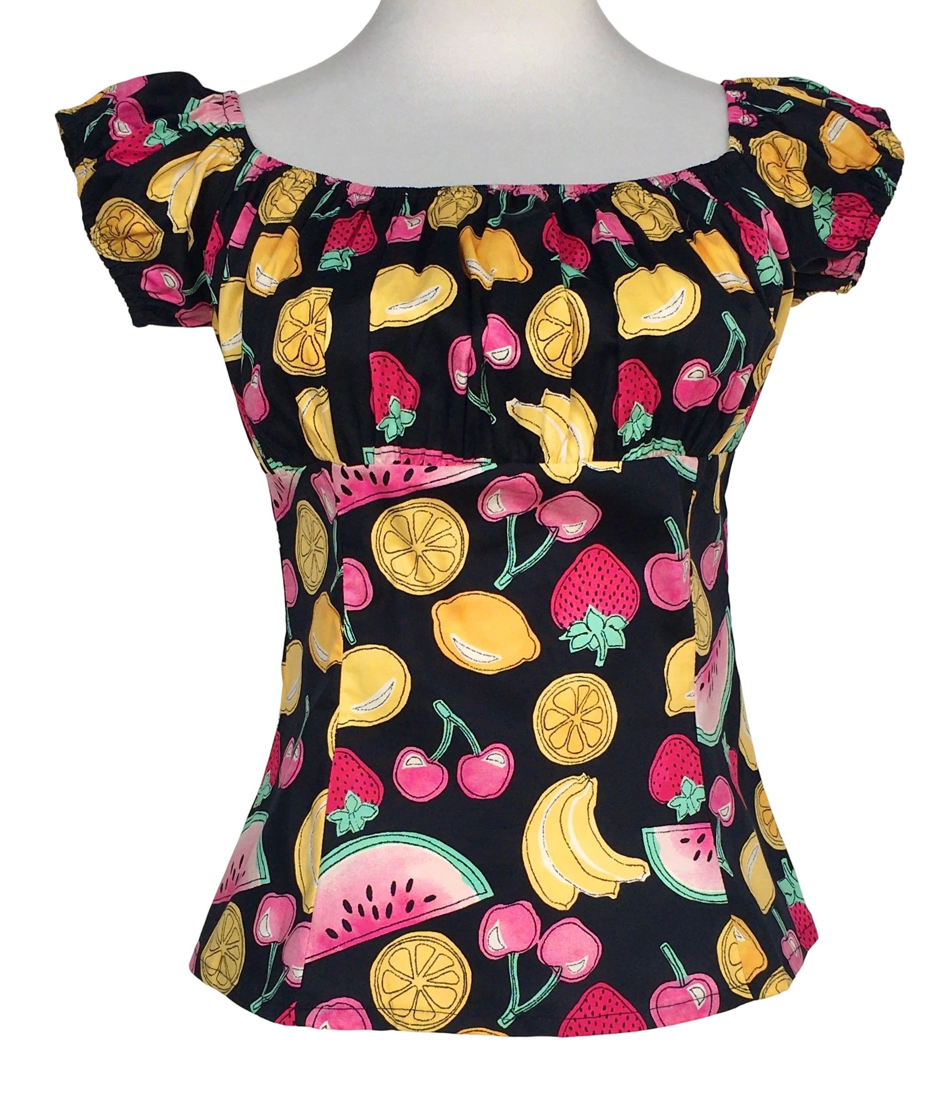 Other Women tops fruits print off shoulder slim fit blouse Size L / US 10 / IT 46 - 1 Thumbnail