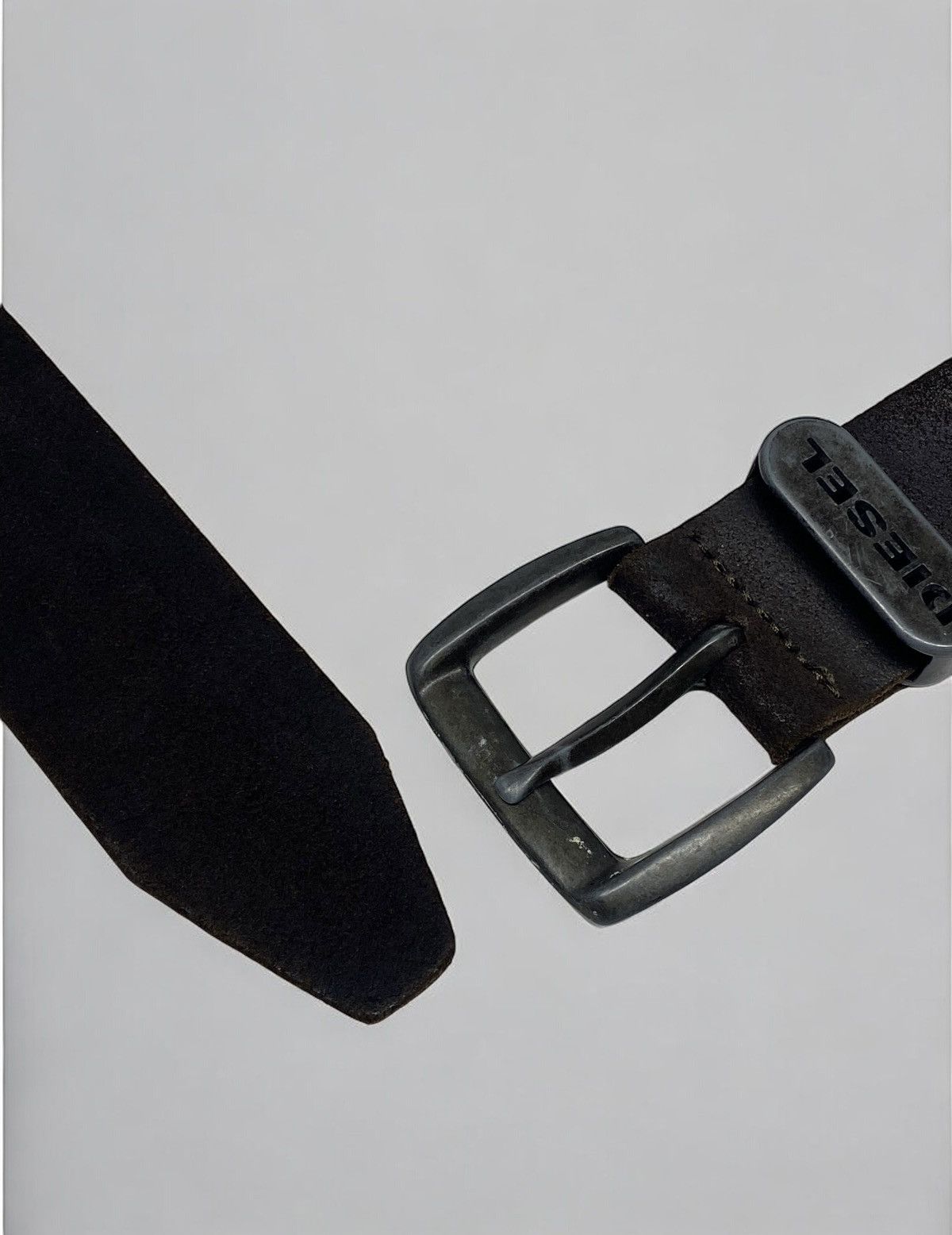 Diesel 🔥 Y2K DIESEL ITALIAN LEATHER BELT DARK BROWN GRUNGE STYLE Size ONE SIZE - 6 Thumbnail