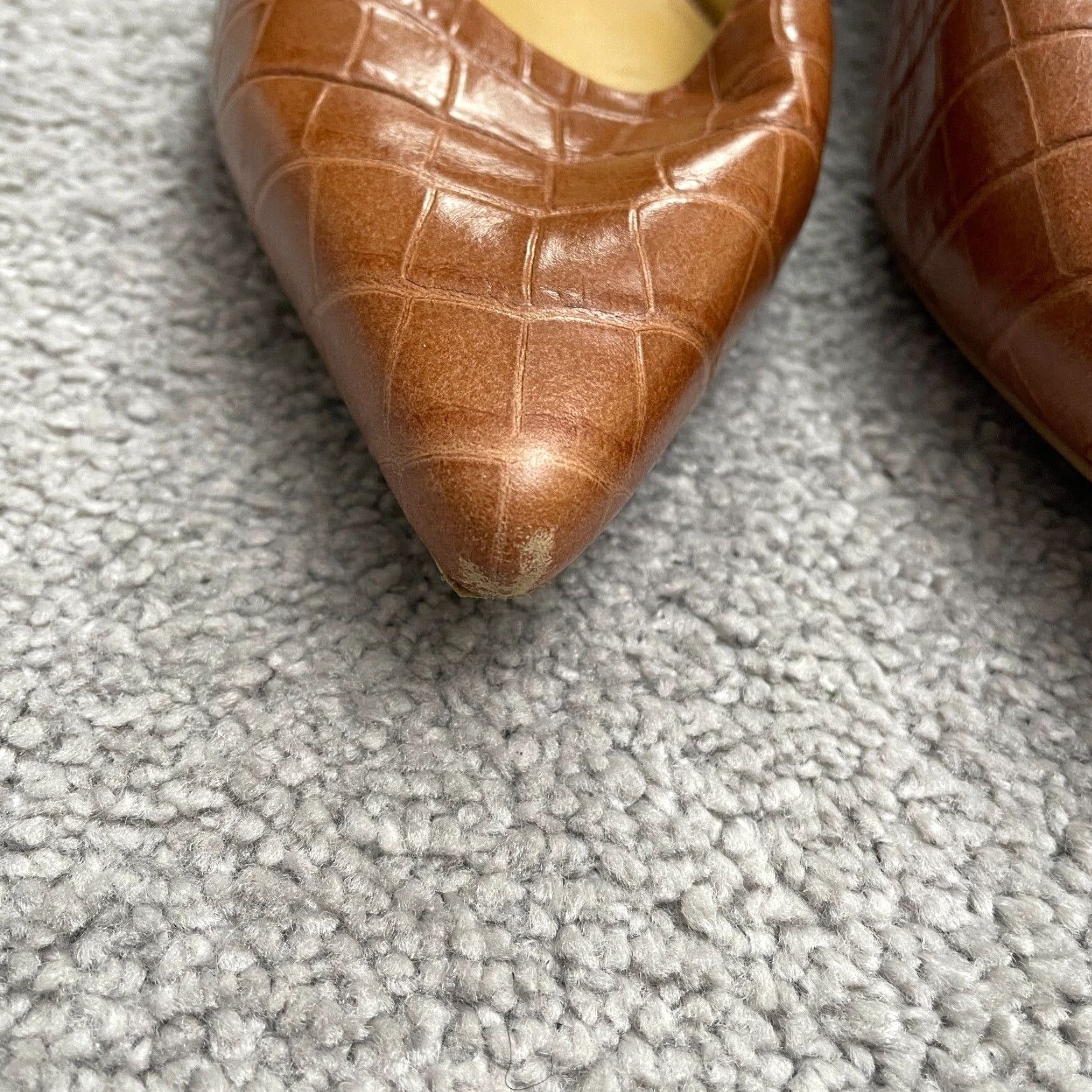 Nine West Nine West Pointed Toe Pump Heels Womens 8M Brown Crocodile Workwear Business Dress Shoes Size US 8 / IT 38 - 4 Thumbnail