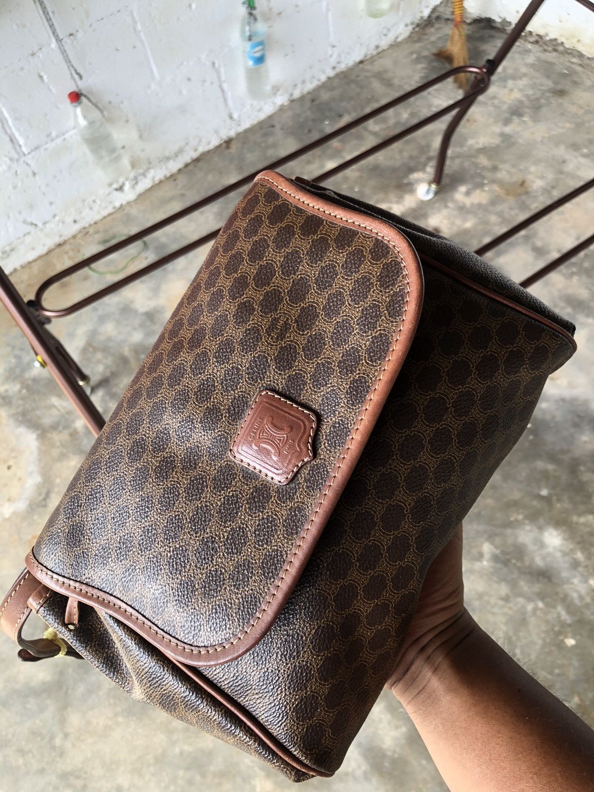 Celine × Vintage Celine Monogram Leather Clutch Bag Size ONE SIZE - 1 Thumbnail