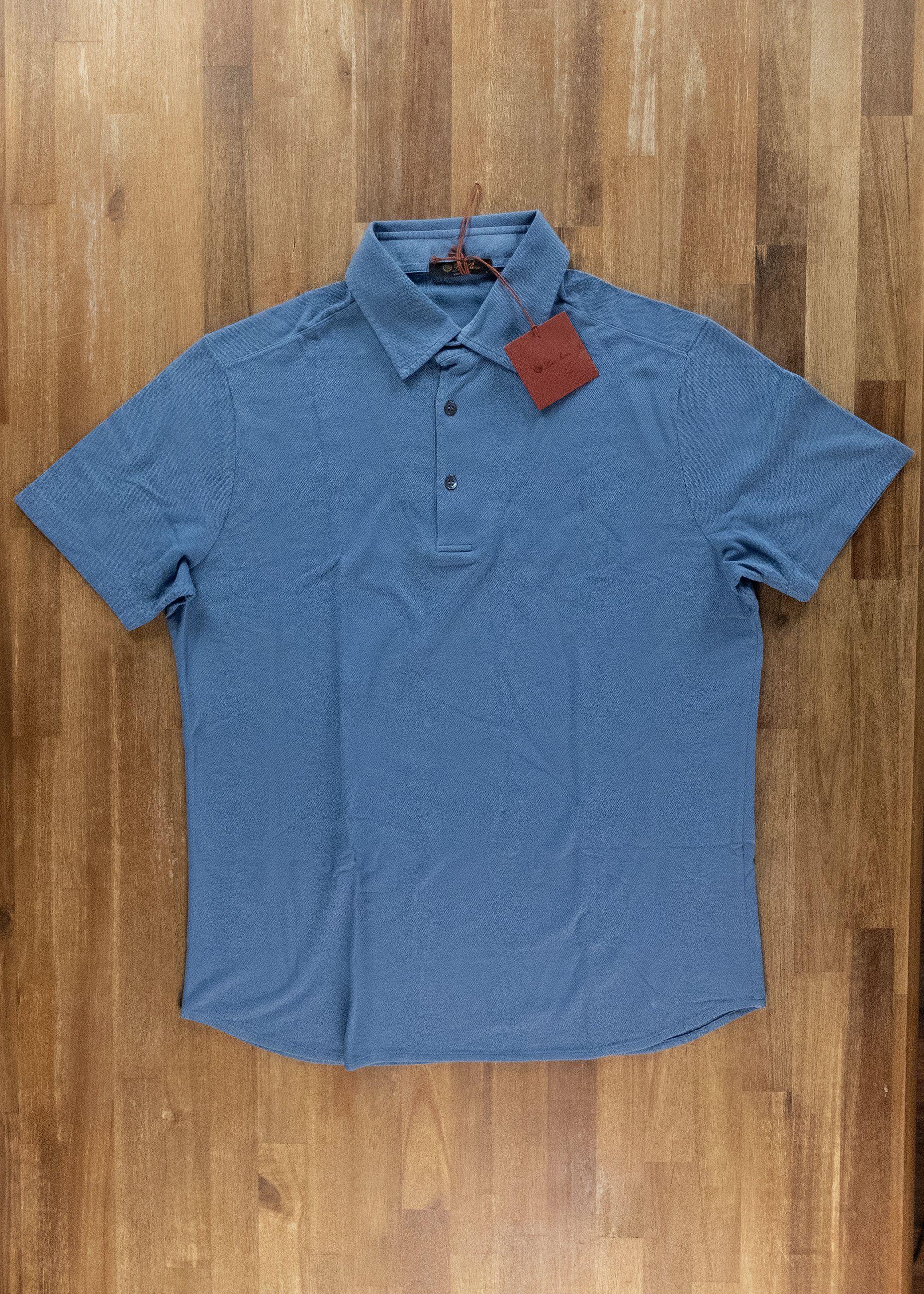 Loro Piana LORO PIANA blue pique cotton polo shirt Large NWT Size US L / EU 52-54 / 3 - 1 Thumbnail