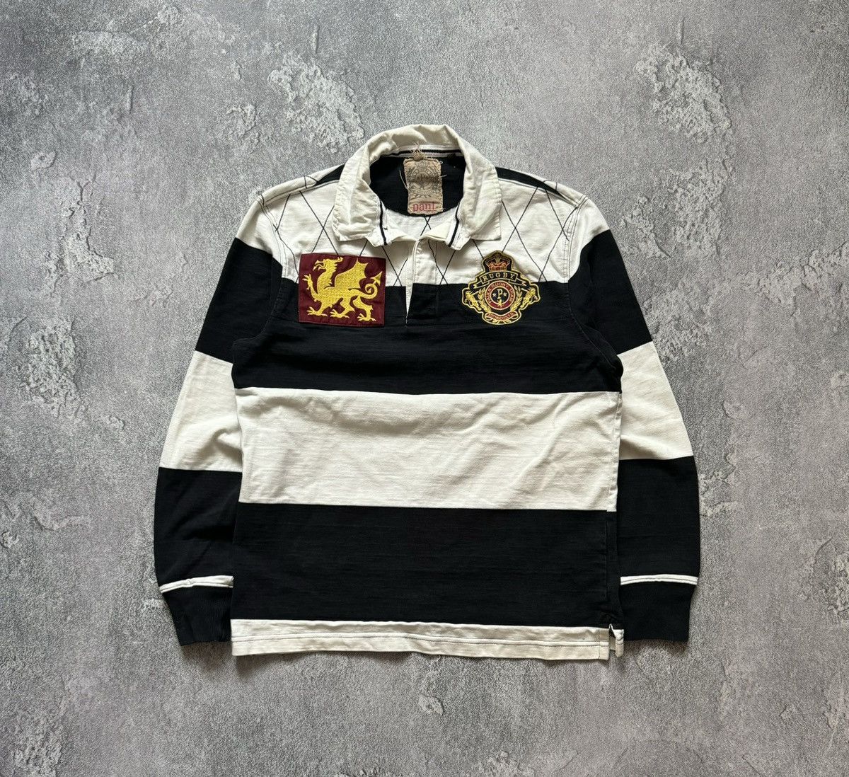 Designer × Vintage Paul kehl M striped big logo rugby 🏉 jersey sweatshirt 00s Size US M / EU 48-50 / 2 - 4 Thumbnail