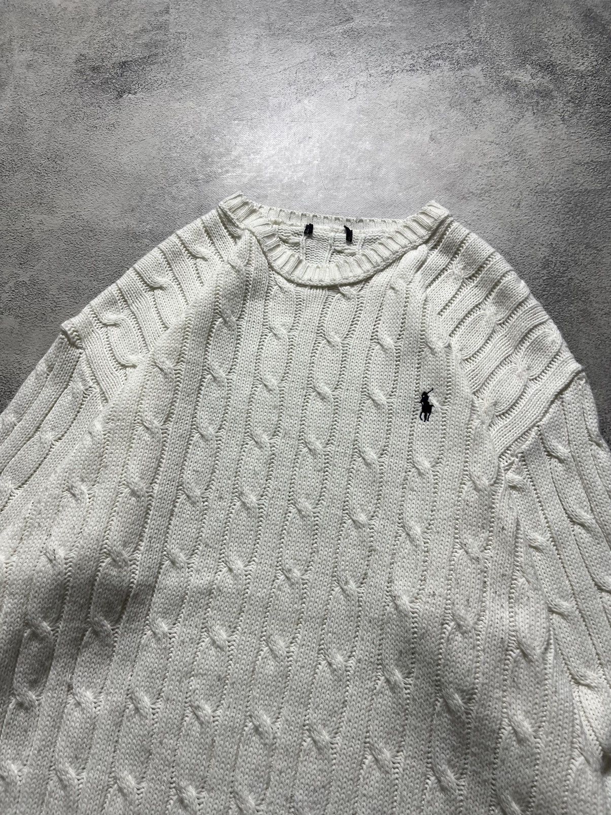 Polo Ralph Lauren × Vintage Vintage Y2k Polo By Ralph Lauren 🤍 Knit Sweater White 90’s Size US XL / EU 56 / 4 - 6 Thumbnail