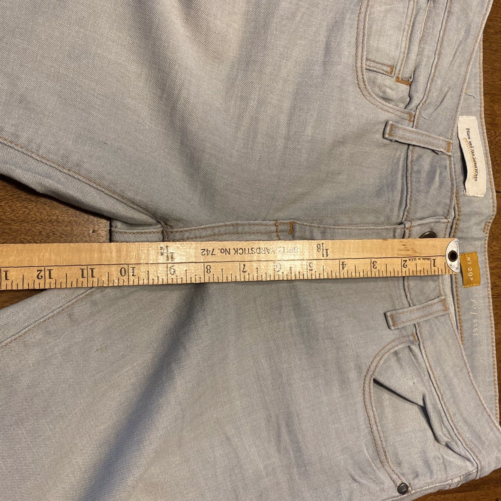 Vintage VINTAGE Pilcro & The Letterpress Jeans Stet Women 32x29 Light Blue Washed Jeans Women 32 STET Womens Size 24" / US 00 / IT 34 - 5 Thumbnail