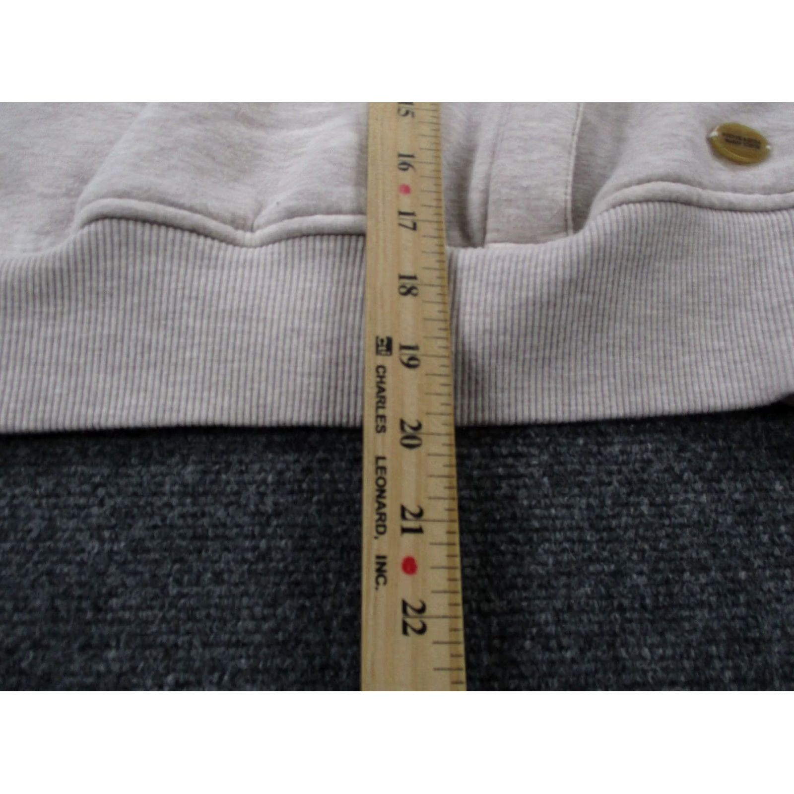 Scotch & Soda Scotch & Soda Sweatshirt Womens M Beige Cropped Henley Pullover Casual Knit Long Sleeve Logo Size M / US 6-8 / IT 42-44 - 4 Thumbnail