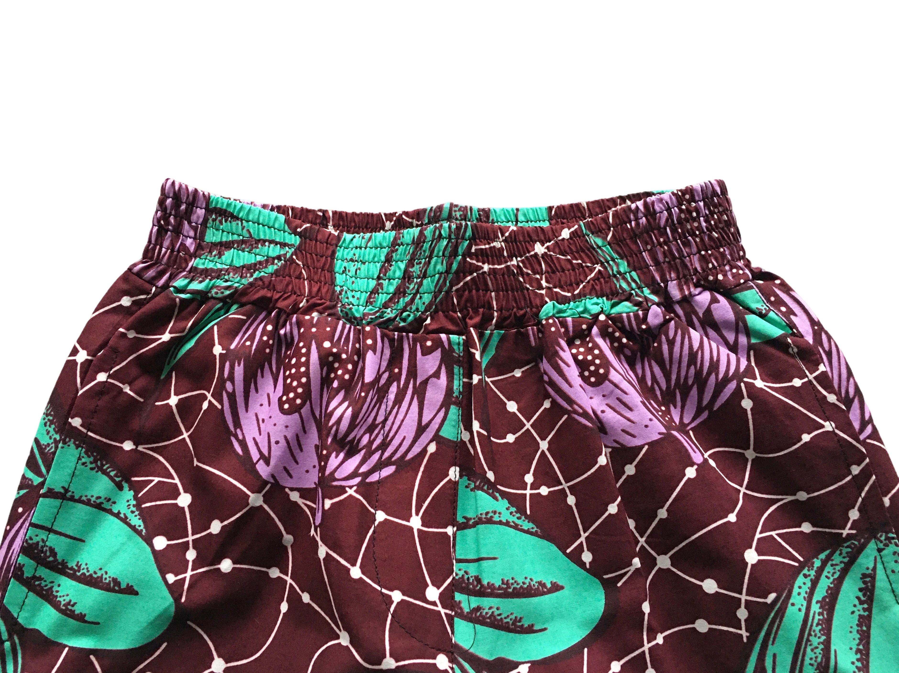 Other African Wax Print Cotton Midi Length Pants For Girl Size 32" / US 10 / IT 46 - 2 Thumbnail