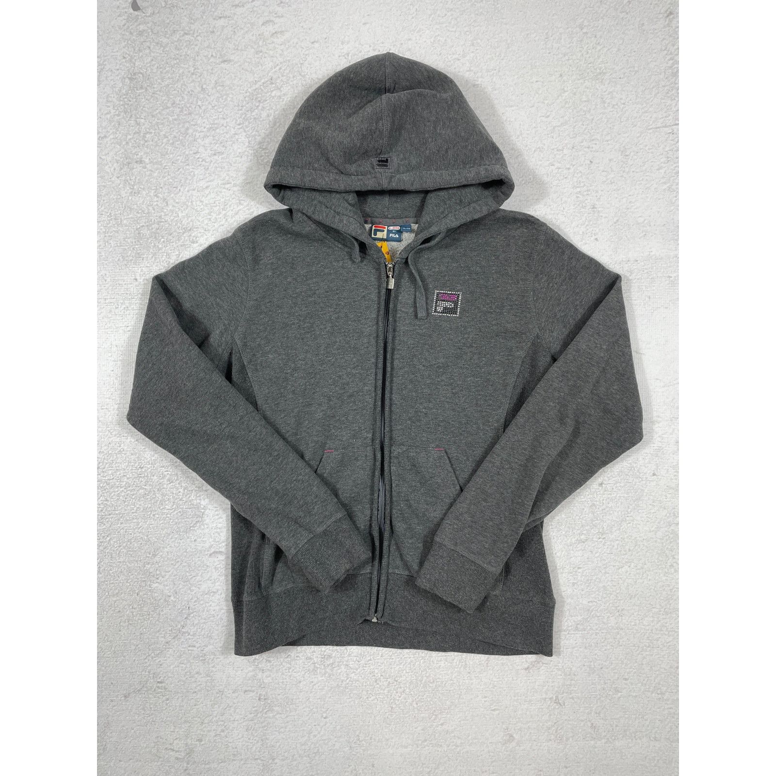 Fila Vintage Fila Grey Full Sleeve Zip-Up Hoodie - Women's XL Size XL / US 12-14 / IT 48-50 - 1 Thumbnail