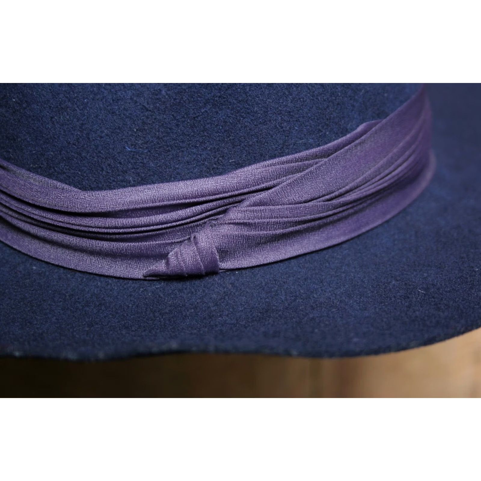 FELT VINTAGE Betmar Fedora Hat Blue Wool Felt Women's XS/S 6 3/4 Hat, Wool, 100% Wool, Spain, Excellent Condition, Gimbels Size ONE SIZE - 5 Thumbnail