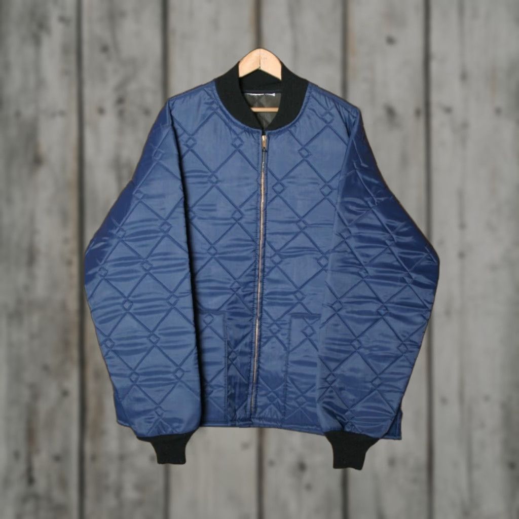Imperial VINTAGE KEY IMPERIAL Blue Diamond Quilted Insulated Bomber Jacket XL/2XL Mens Jacket Size US XL / EU 56 / 4 - 1 Thumbnail
