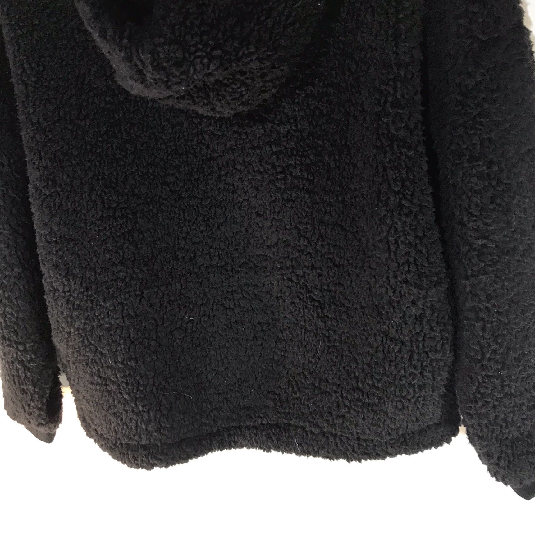 Vintage Love Tree Black Faux Fur 1/4 Zip Hooded Cropped Pullover Womens Size M New Jacket Coat Short Sleeve Regular Fit Black Size M / US 6-8 / IT 42-44 - 6 Thumbnail