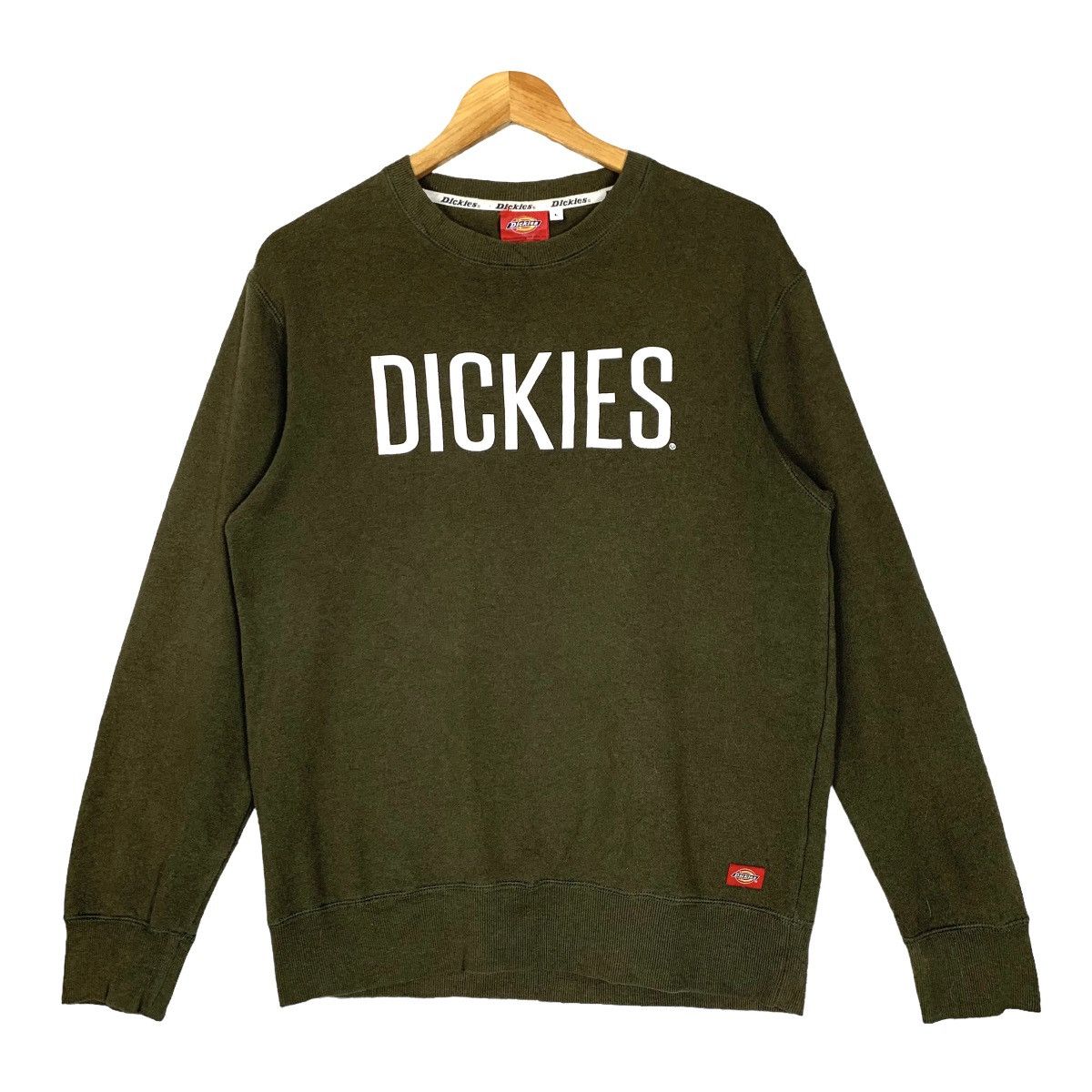 image of Vintage Dickies Streetwear Sweatshirt Size S in Army Green, Men's