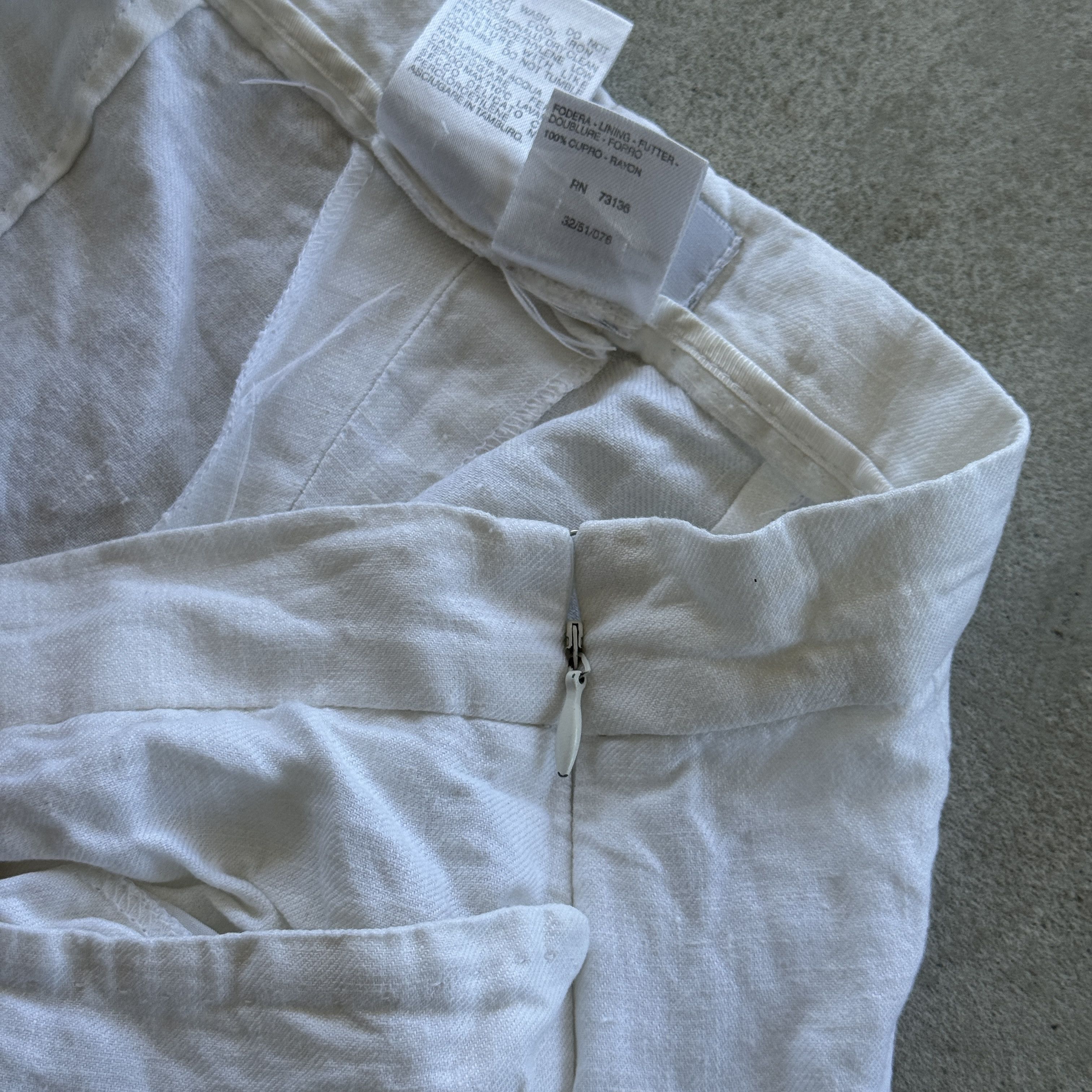Vintage Max Mara Puro Lino White Linen Pants Made In Italy Size 32" / US 10 / IT 46 - 7 Thumbnail