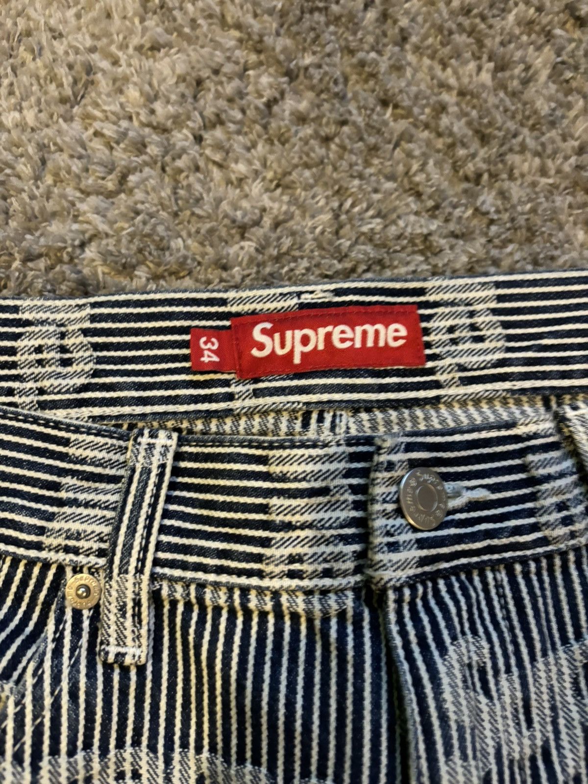 Supreme Supreme Denim Stripe Painter Pants Size US 34 / EU 50 - 4 Thumbnail
