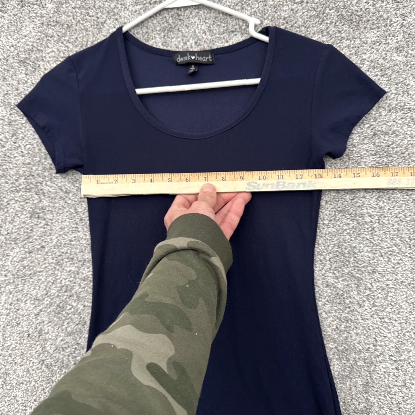 Vintage Derek Heart Mini Dress Size S Asymmetric Streetwear Y2K Inspired, A-Line, Short Sleeve, Scoop Neck, Pullover, Blue, Polyester Spandex, Jersey, Women Size S / US 4 / IT 40 - 3 Thumbnail