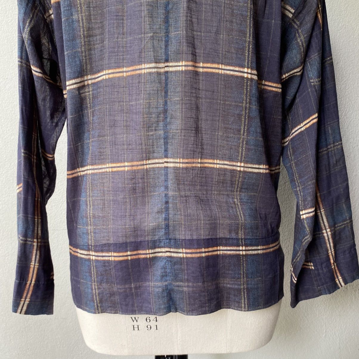 Isabel Marant Etoile ISABEL MARANT ETOILE Navy Plaid Open-Front Shirt Size XXS / US 00 / IT 34 - 19 Thumbnail