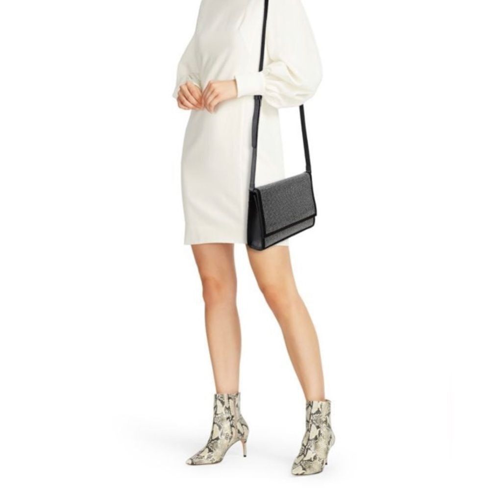 Badgley Mischka BADGLEY MISCHKA Tiny Silver Stud Embellished Microsuede Cro Size ONE SIZE - 4 Thumbnail