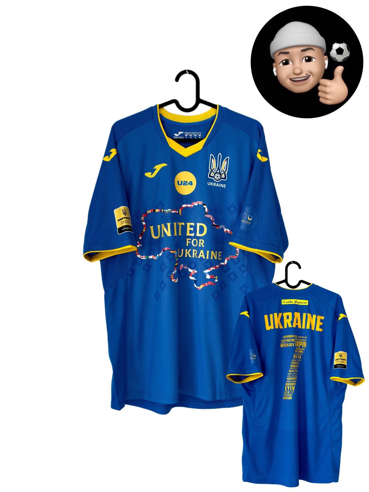 Joma 2020 2022 GAME ISSUE Ukraine National Dovbyk Soccer Jersey L Size US L / EU 52-54 / 3 - 1 Thumbnail