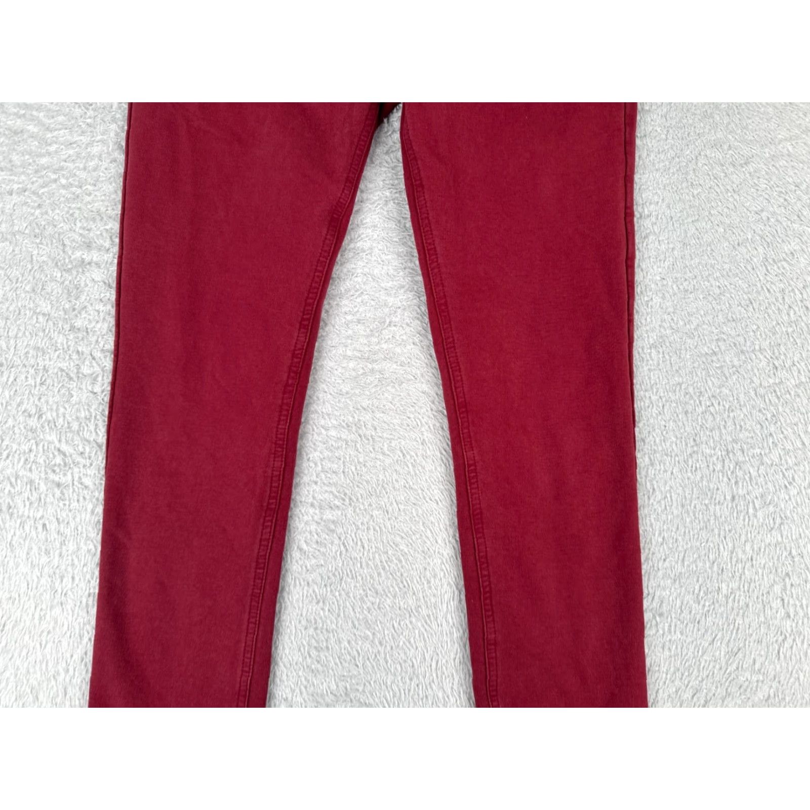 Vintage Labijou Women's Slim Fit Skinny Jeans Red Cotton Blend Stretch 26x30 Mid Rise Modern Design Size 36" / US 14 / IT 50 - 3 Thumbnail