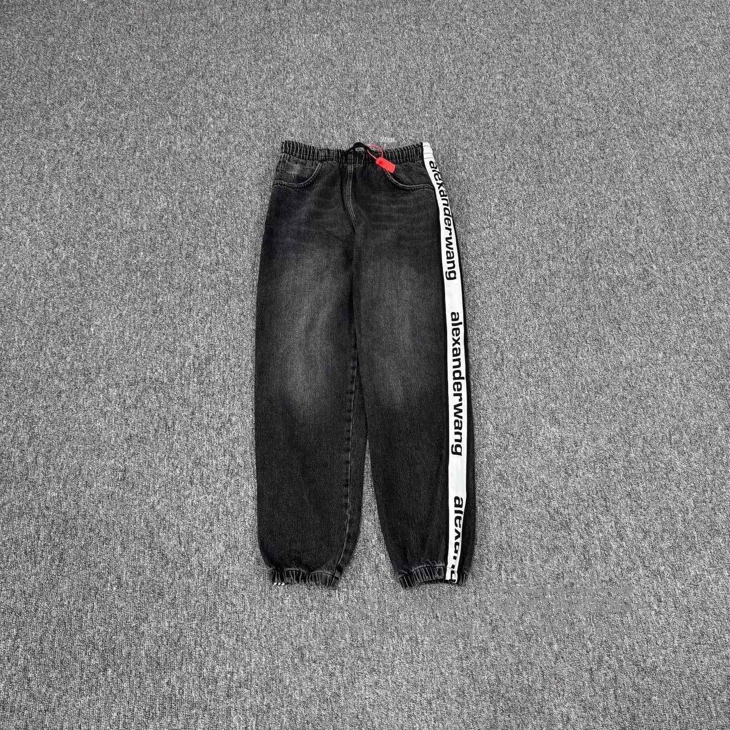 Alexander Wang Black Denim Pants with Side Stripe, Size 30. Size US 30 / EU 46 - 1 Thumbnail