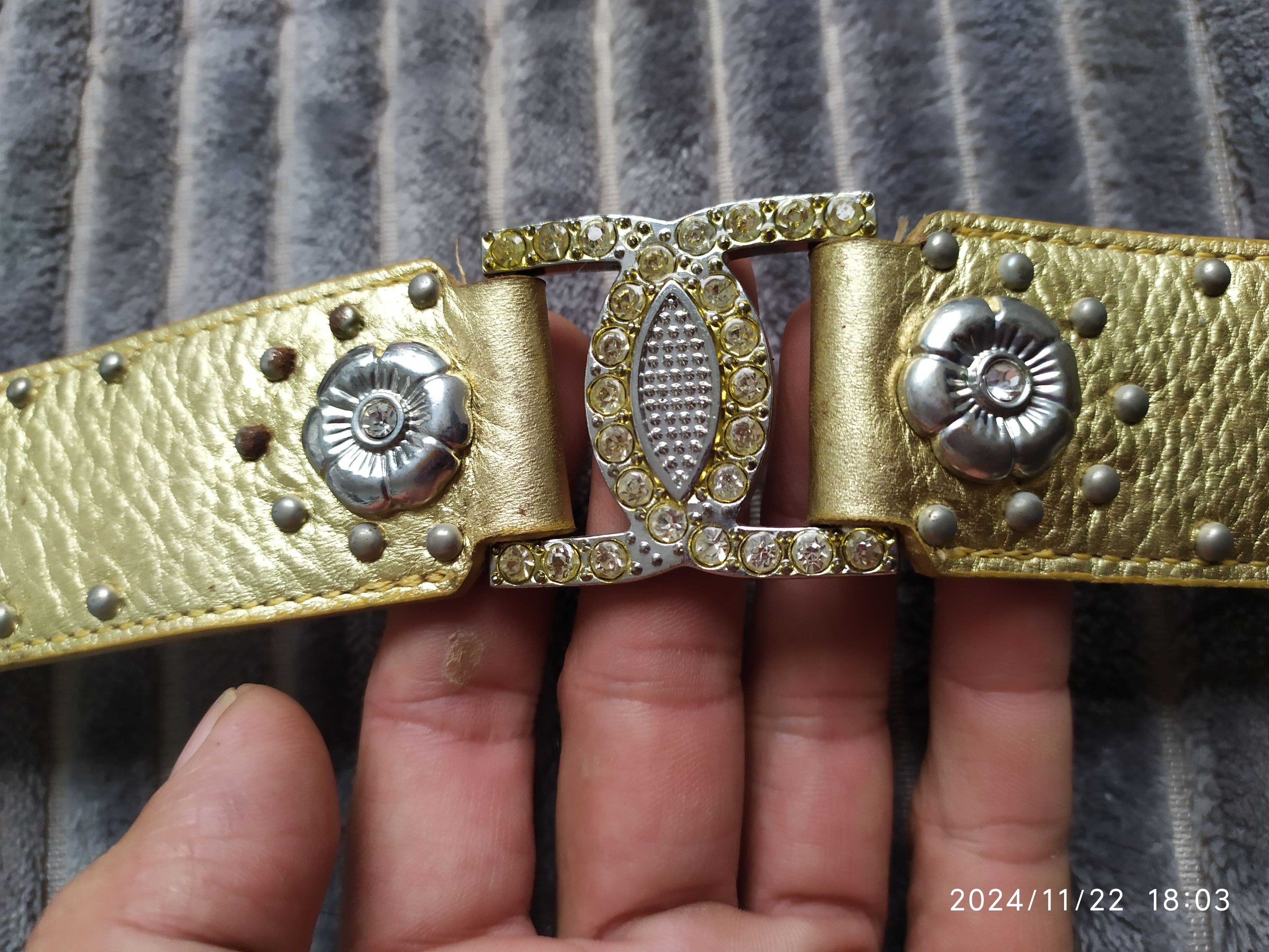 If Six Was Nine × Japanese Brand × Le Grande Bleu (L.G.B.) Japanese crystal Gold belt Size ONE SIZE - 9 Thumbnail