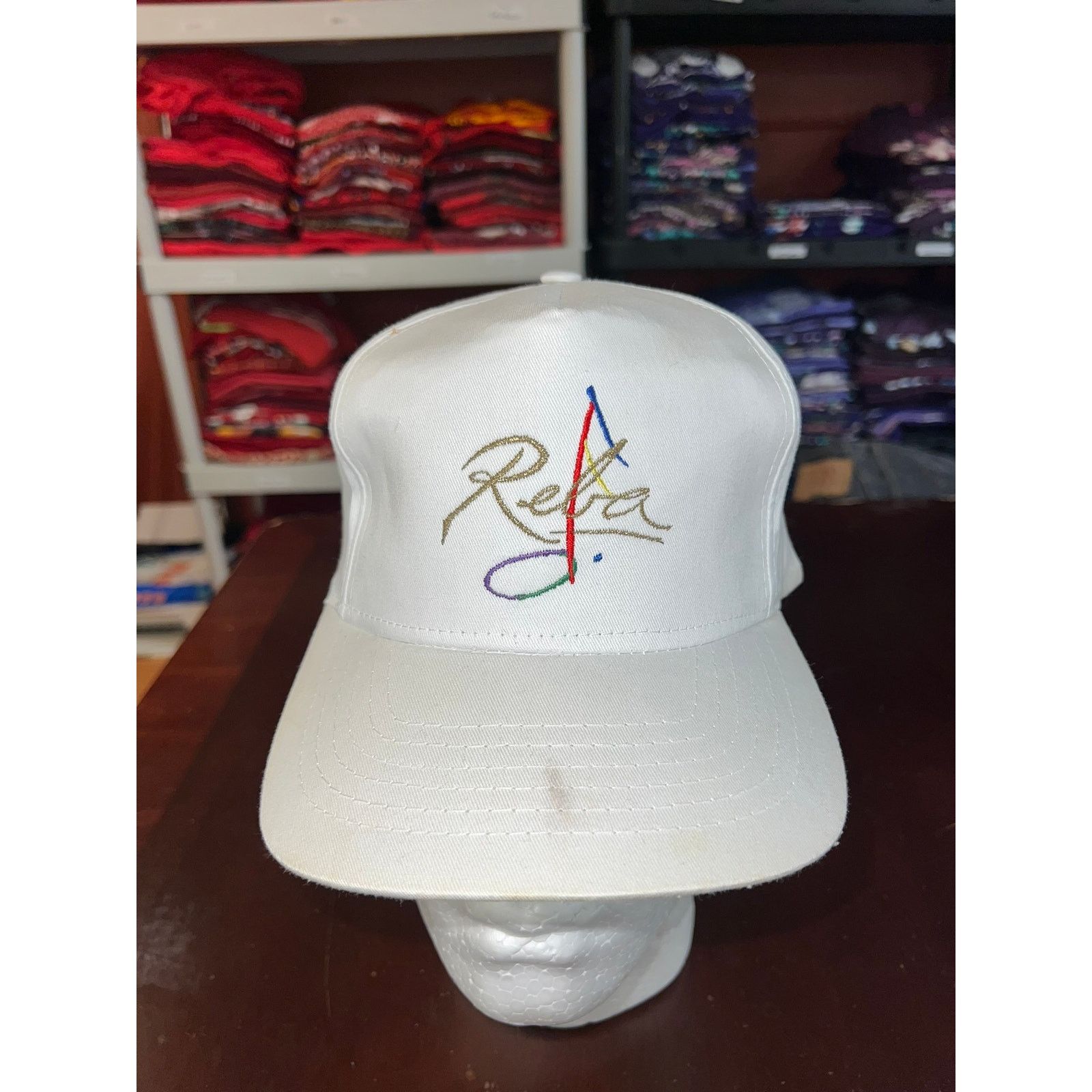 Vintage Vintage Reba McEntire Hat White Rainbow Musical Note 90s Size ONE SIZE - 2 Thumbnail