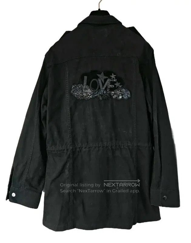 Yves Saint Laurent YSL Black Cotton Embroidered Long Coat . Size M / US 6-8 / IT 42-44 - 1 Thumbnail