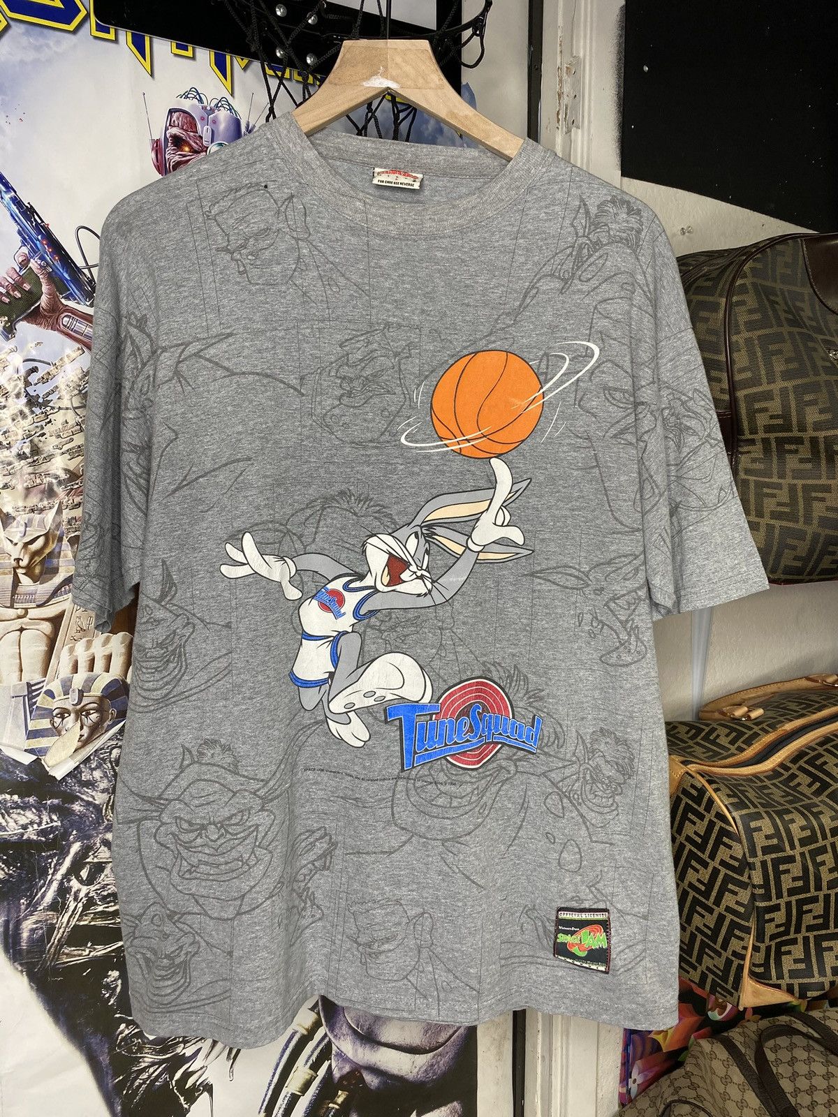 Vintage 90’s Vintage Looney Tunes Space Jam Tee Shirt Medium Size US M / EU 48-50 / 2 - 14 Thumbnail