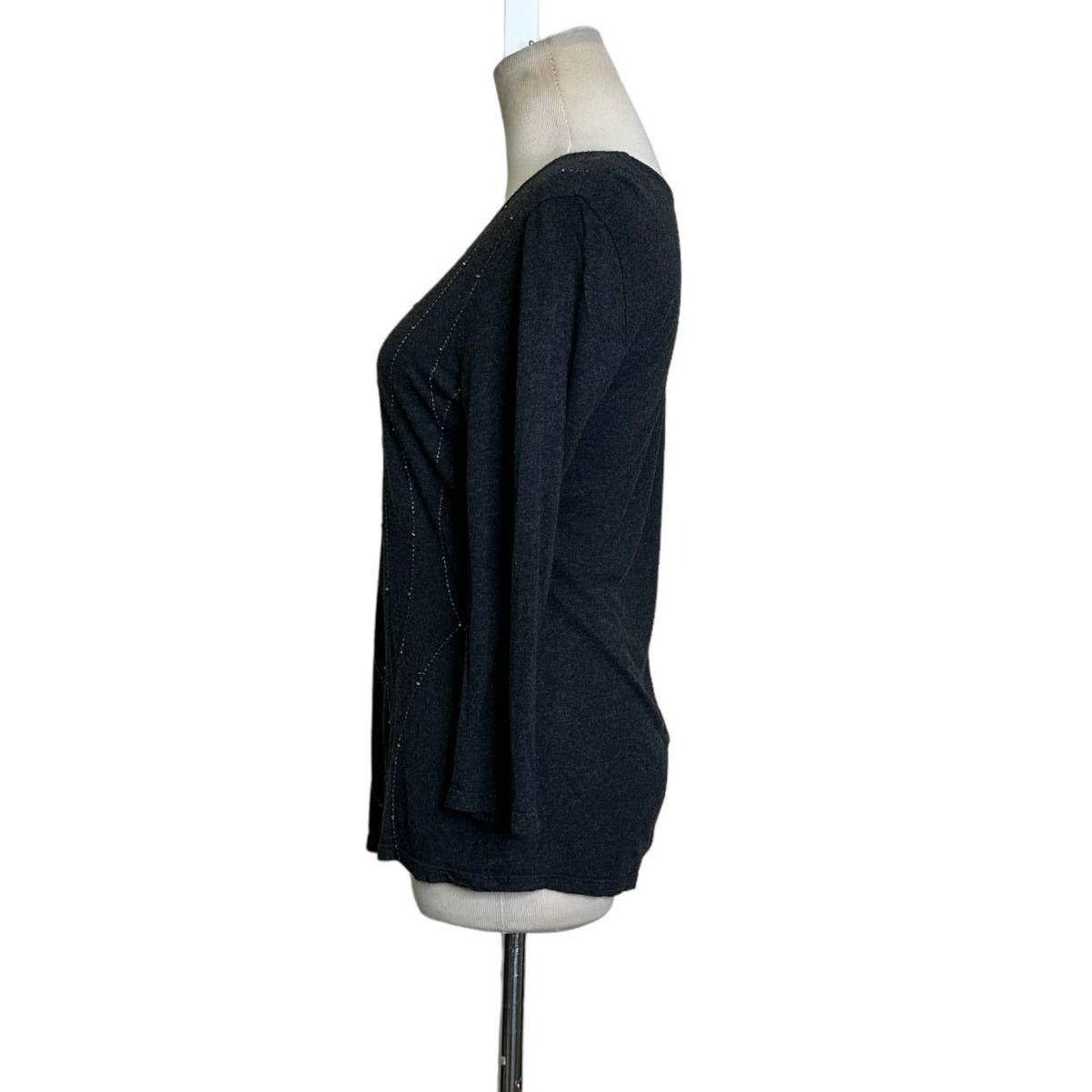 Coldwater Creek Coldwater Creek gray embellished casual top size Small Size S / US 4 / IT 40 - 6 Thumbnail