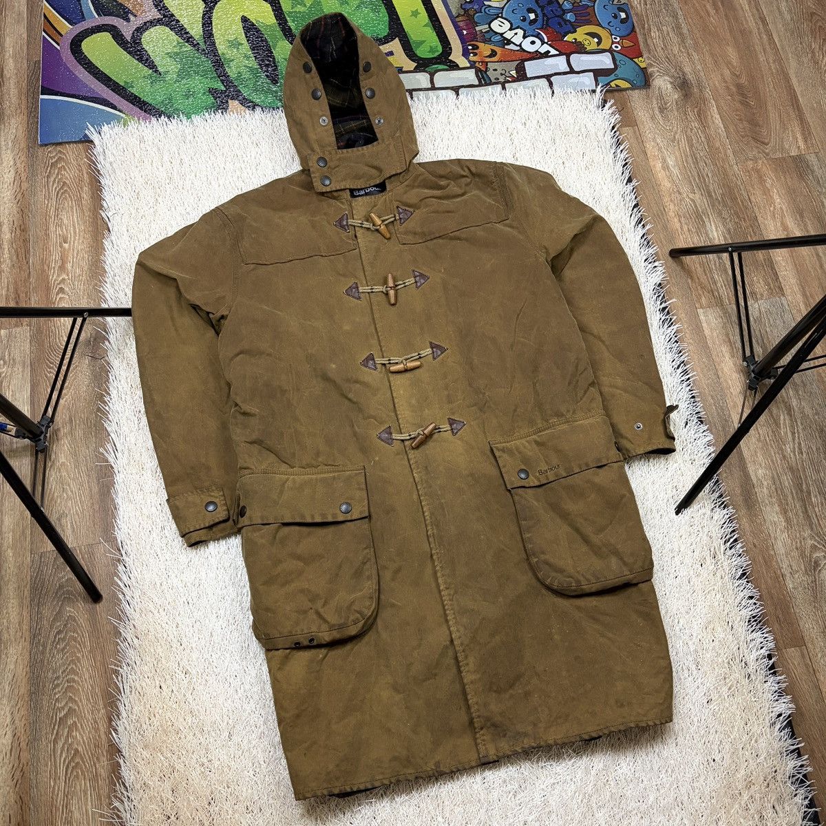 Barbour Rare vintage Barbour Wax jacket wax Duffle Coat A869 brown Size US XL / EU 56 / 4 - 1 Thumbnail