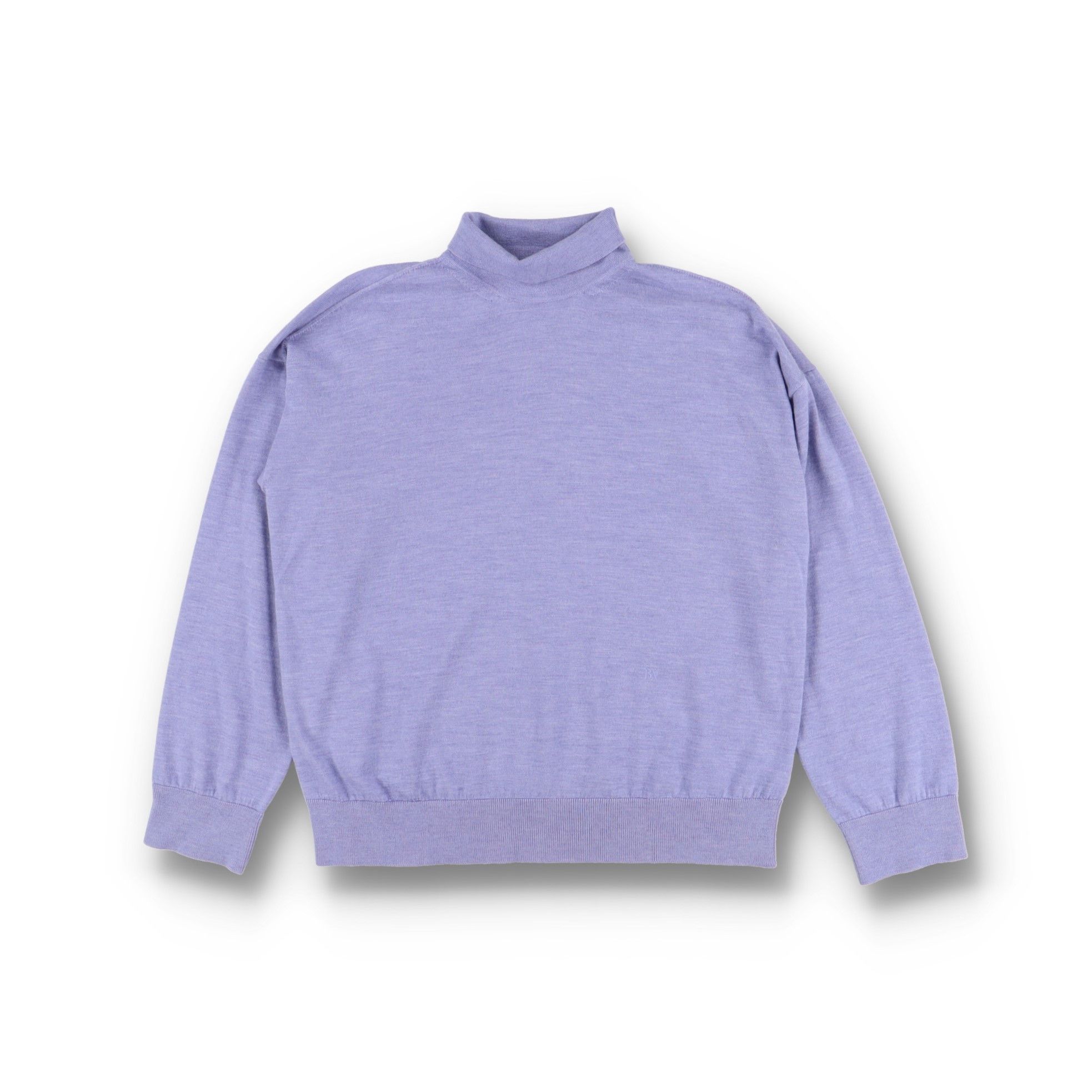 Bottega Veneta Lilac Light Wool Embroidered Logo High Neck Sweater Size US M / EU 48-50 / 2 - 1 Thumbnail