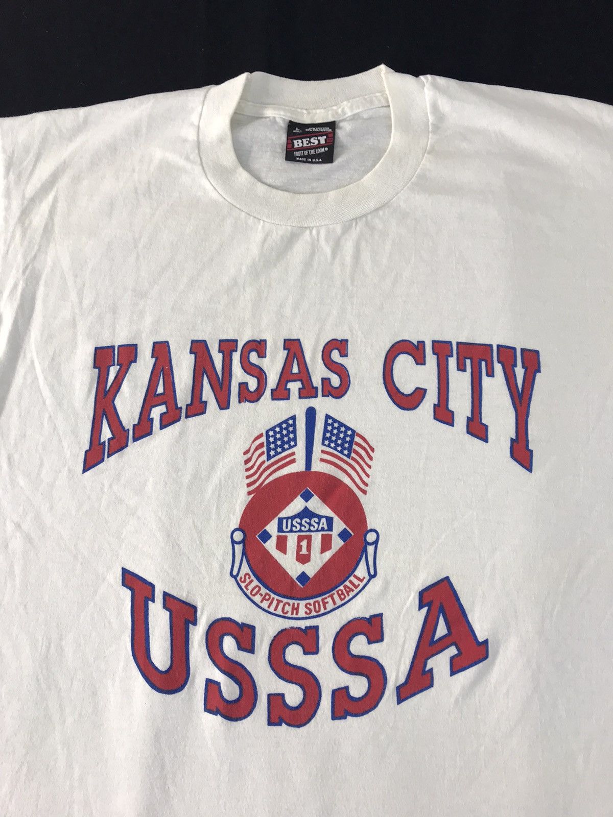 Vintage 90s Kansas City Usssa Slo Pitch Softball FOTL Tag 50/50 Size US M / EU 48-50 / 2 - 3 Thumbnail